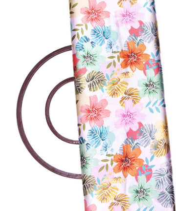 White Colour Floral Print Satin Fabric